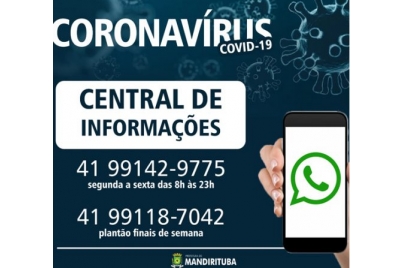 COVID-19:  Dúvidas tiradas pelo celular exclusivo da Prefeitura.
